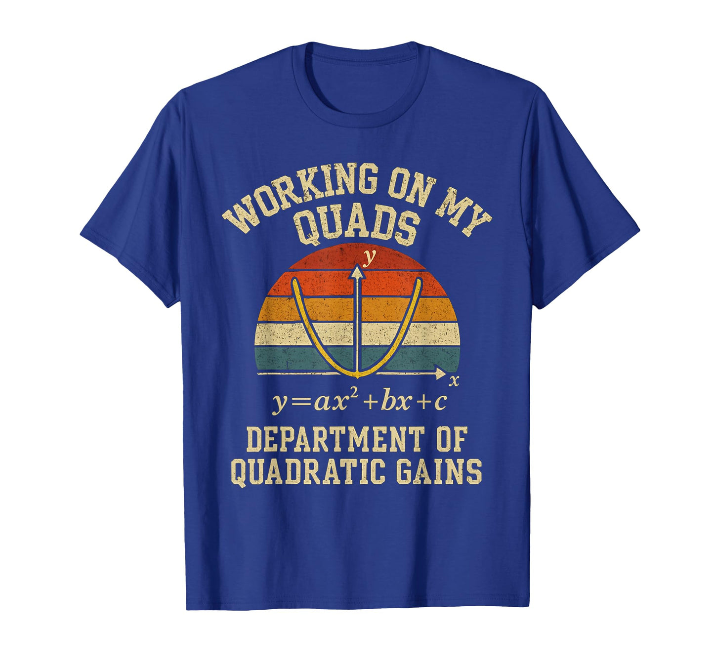 Working On My Quads Funny Retro Algebra Math Gym Teacher T-Shirt