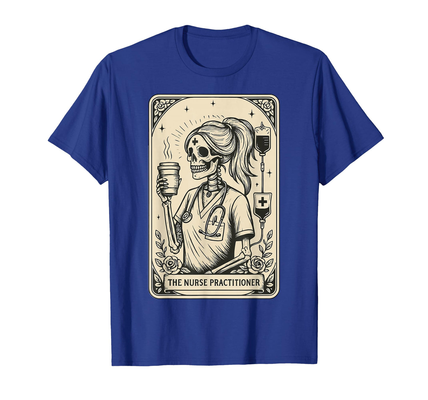 Nurse Practitioner Tarot Witch Skeleton Halloween T-Shirt