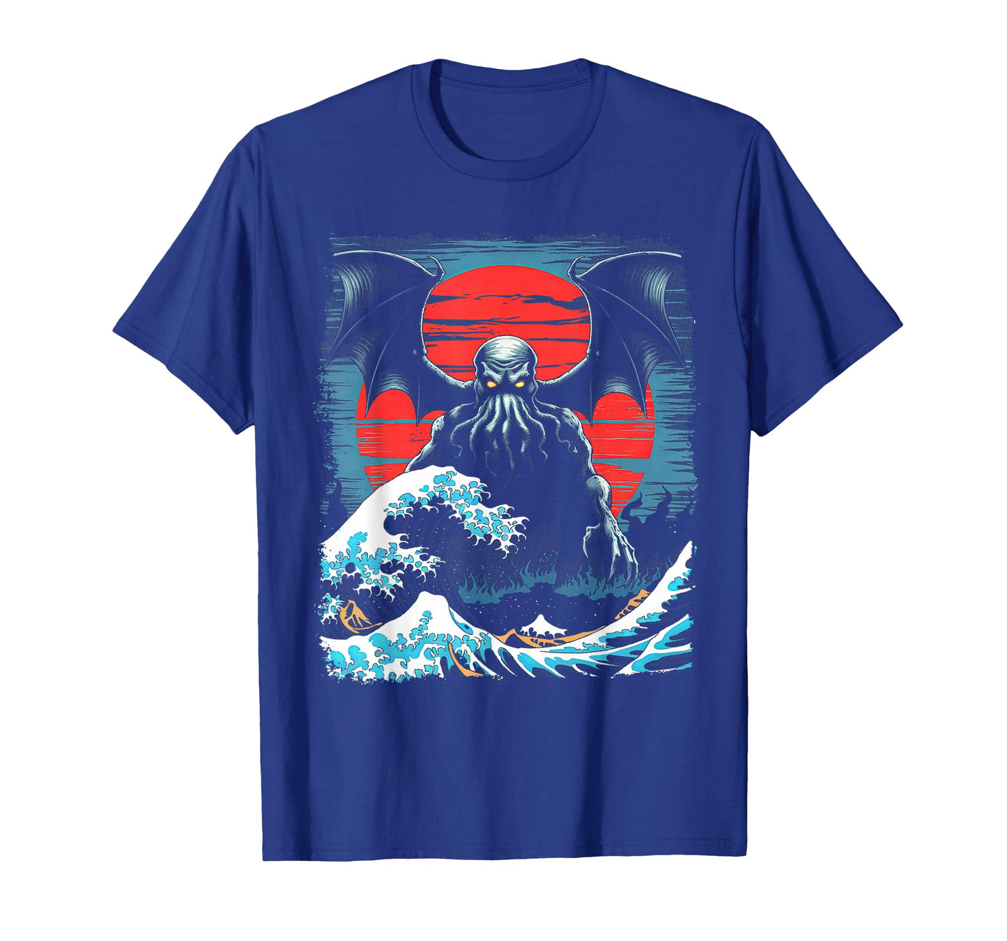 Vintage Japanese Cthulhu Great Wave of Kanagawa Poster T-Shirt