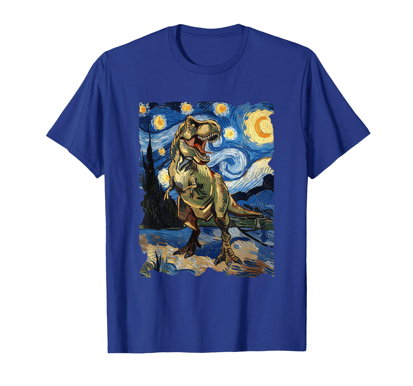 T-Rex Starry Night - Funny Van Gogh Painting Dinosaur T-Shirt
