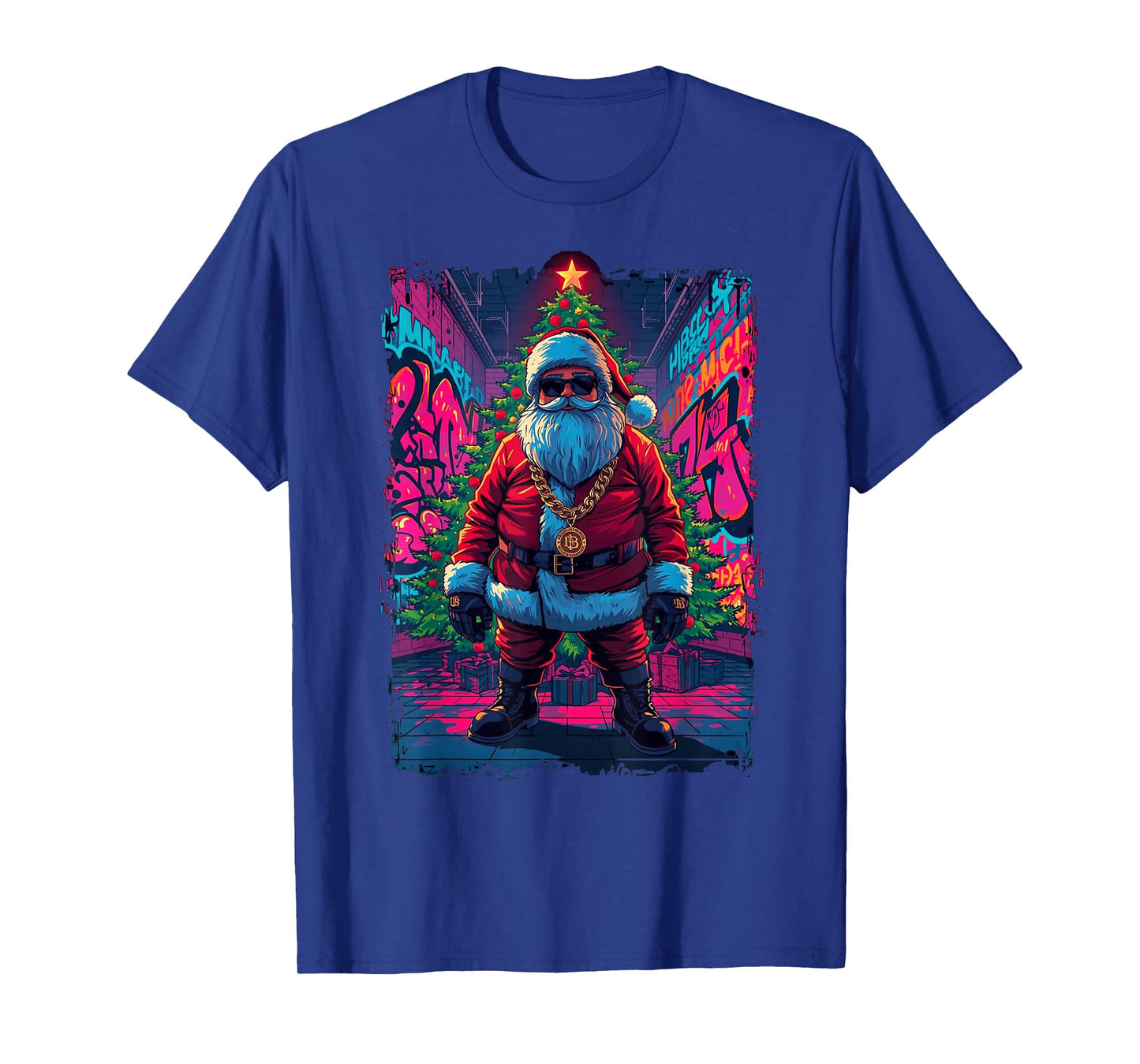 Urban Hip Hop Santa Graffiti Xmas Design T-Shirt