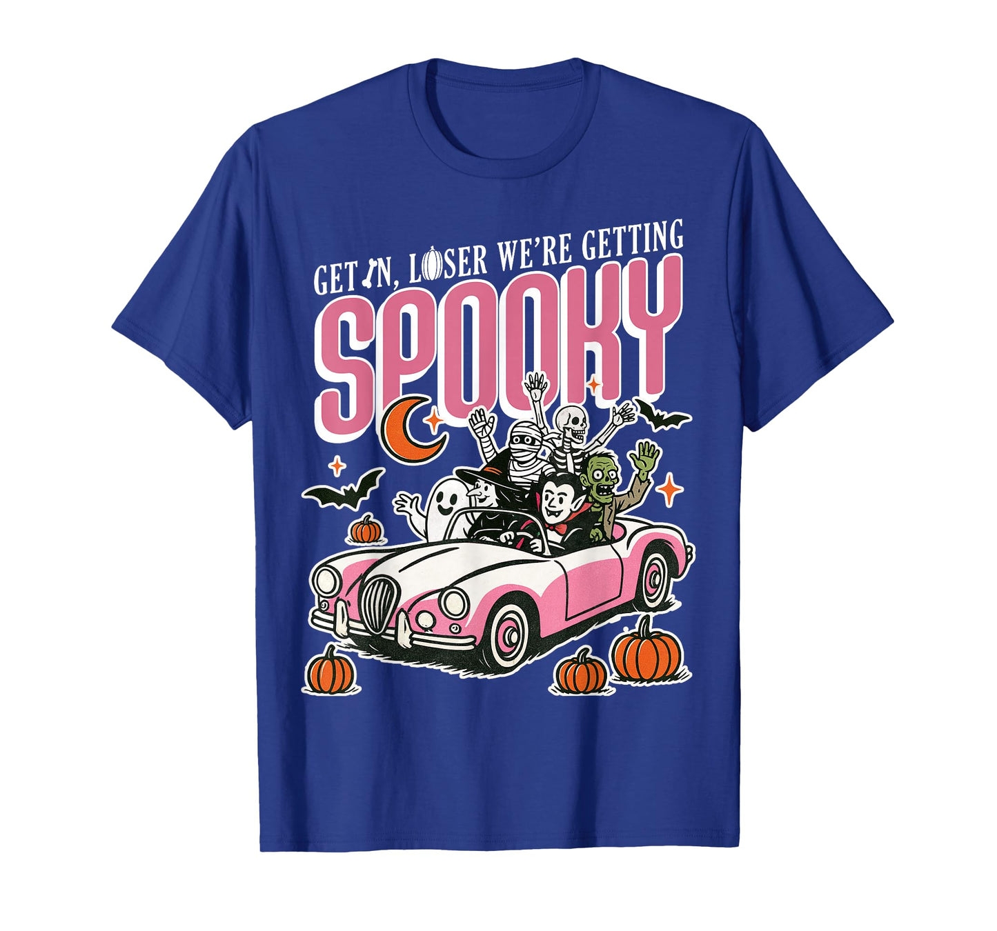 Retro Halloween Spooky Vintage Witch Skeleton Horror Pumpkin T-Shirt