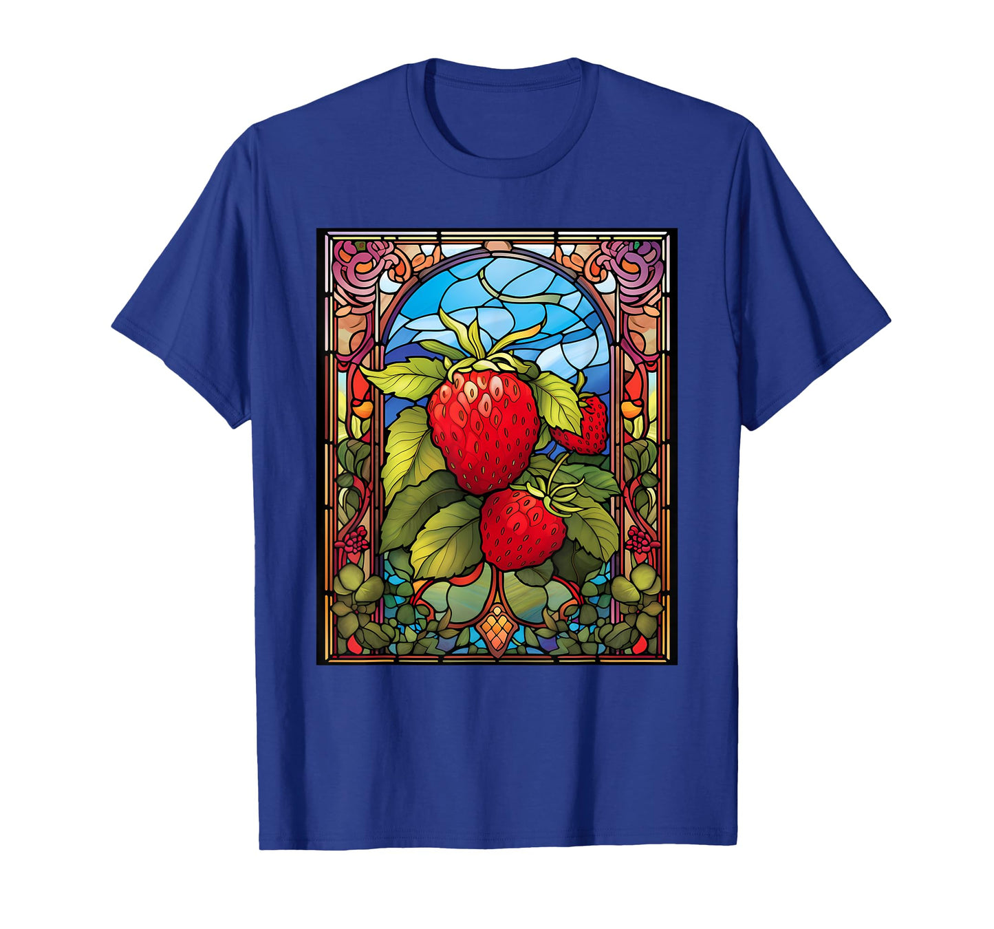 Stained Glass Style Strawberry T-Shirt