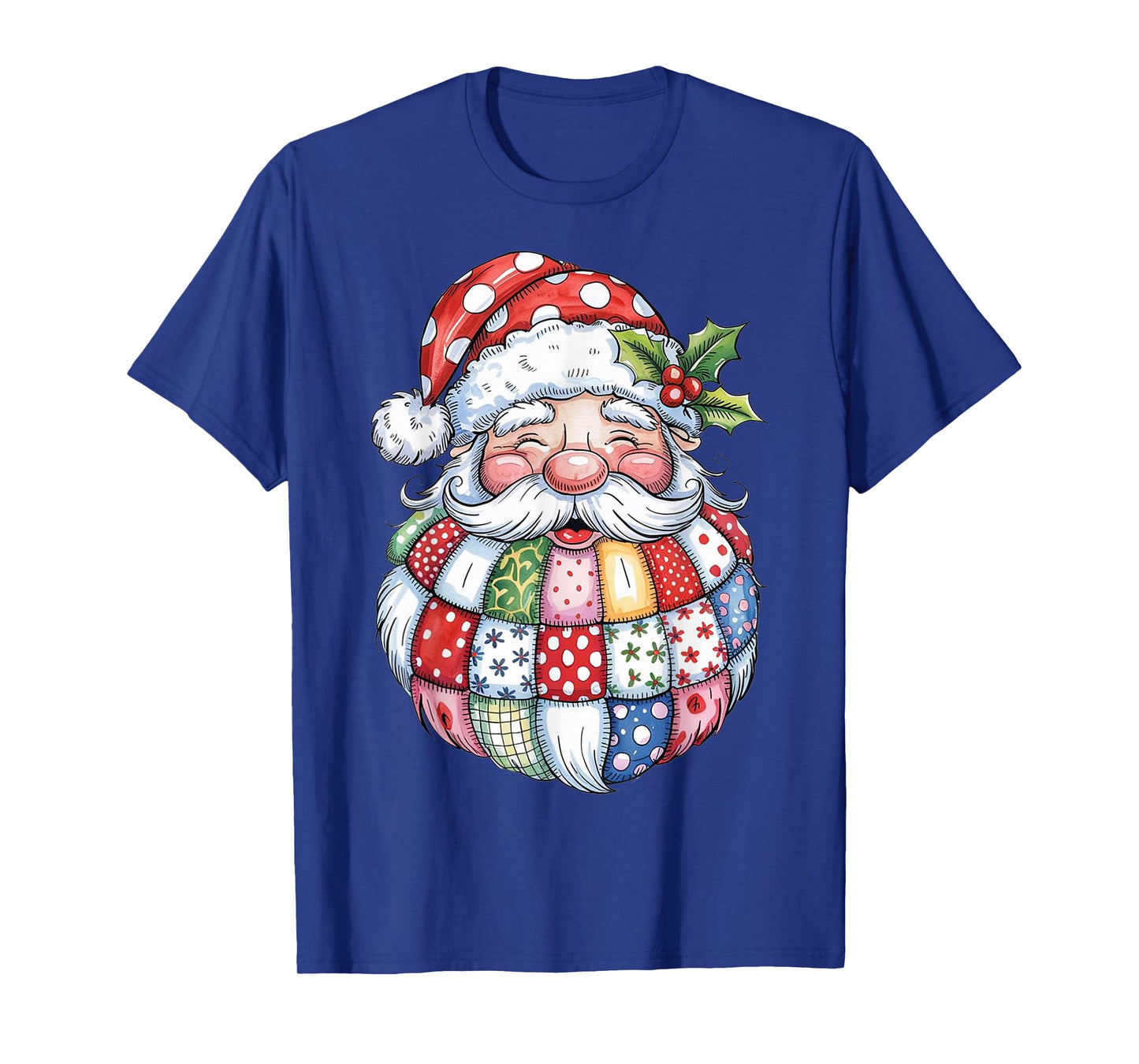 Patchwork Santa Claus Retro Christmas Funny Mens Womans Kids T-Shirt