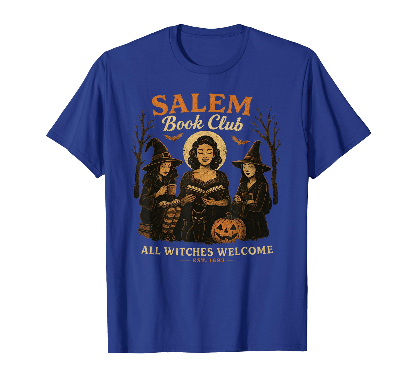Salem Witch Book Club Bookish Halloween Full Moon Reader T-Shirt