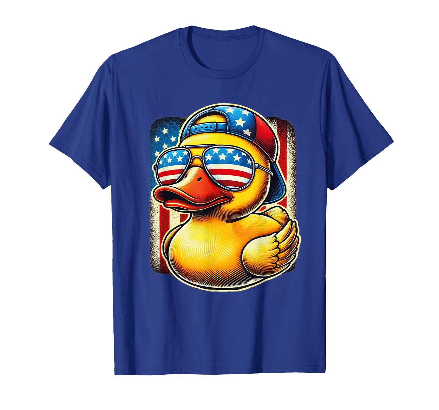 Rubber Duck Shirt USA Flag Gift Funny Duckie Cool Duck T-Shirt