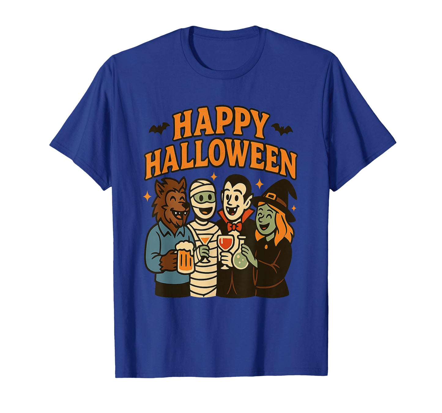 Happy Halloween Drinking Squad T-Shirt Funny Monster Party T-Shirt