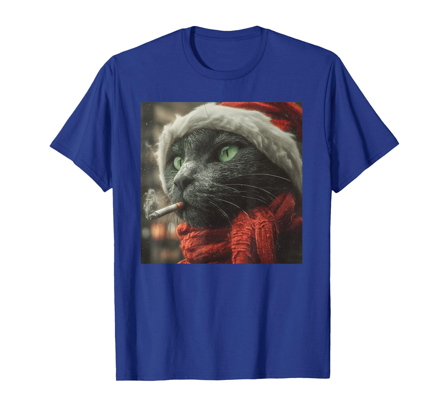 Santa Cat Cigarette Noir Holiday Winter Scarf Festive T-Shirt