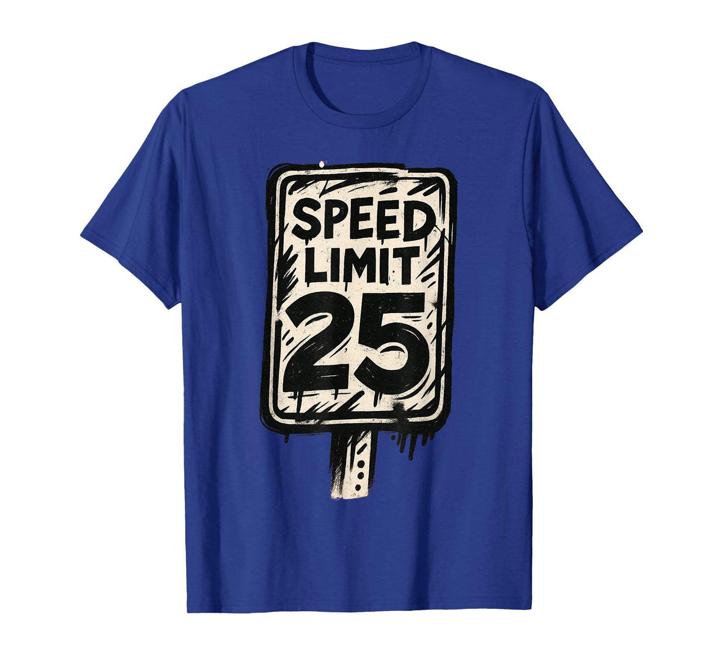 Vintage Speed Limit 25 Distressed Retro Road Sign T-Shirt