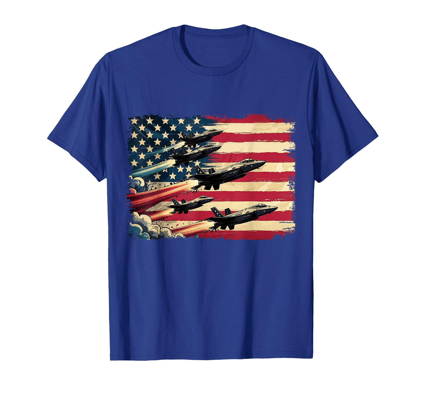Vintage American Flag USA Fighter Jets 4th of July Patriotic T-Shirt