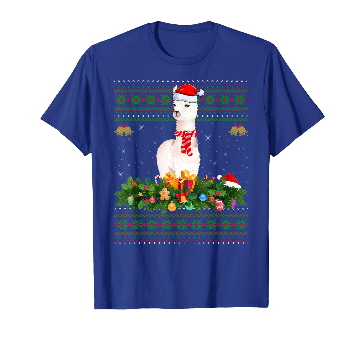 Llama Ugly Christmas Sweaters Funny Santa Alpaca Llama Xmas T-Shirt