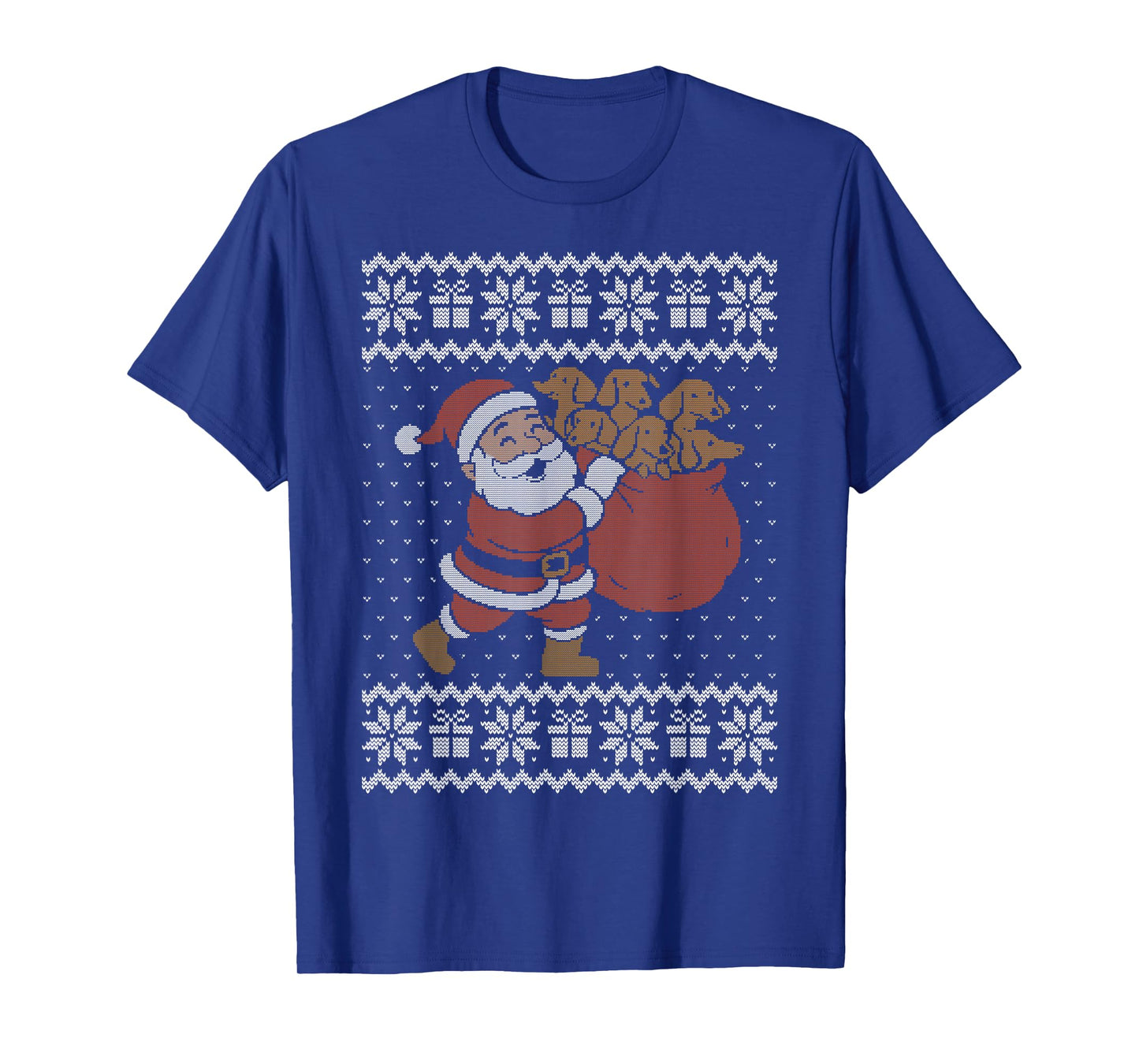 Wiener Dog Christmas Sweater, Santa Claus Carrying Wieners T-Shirt