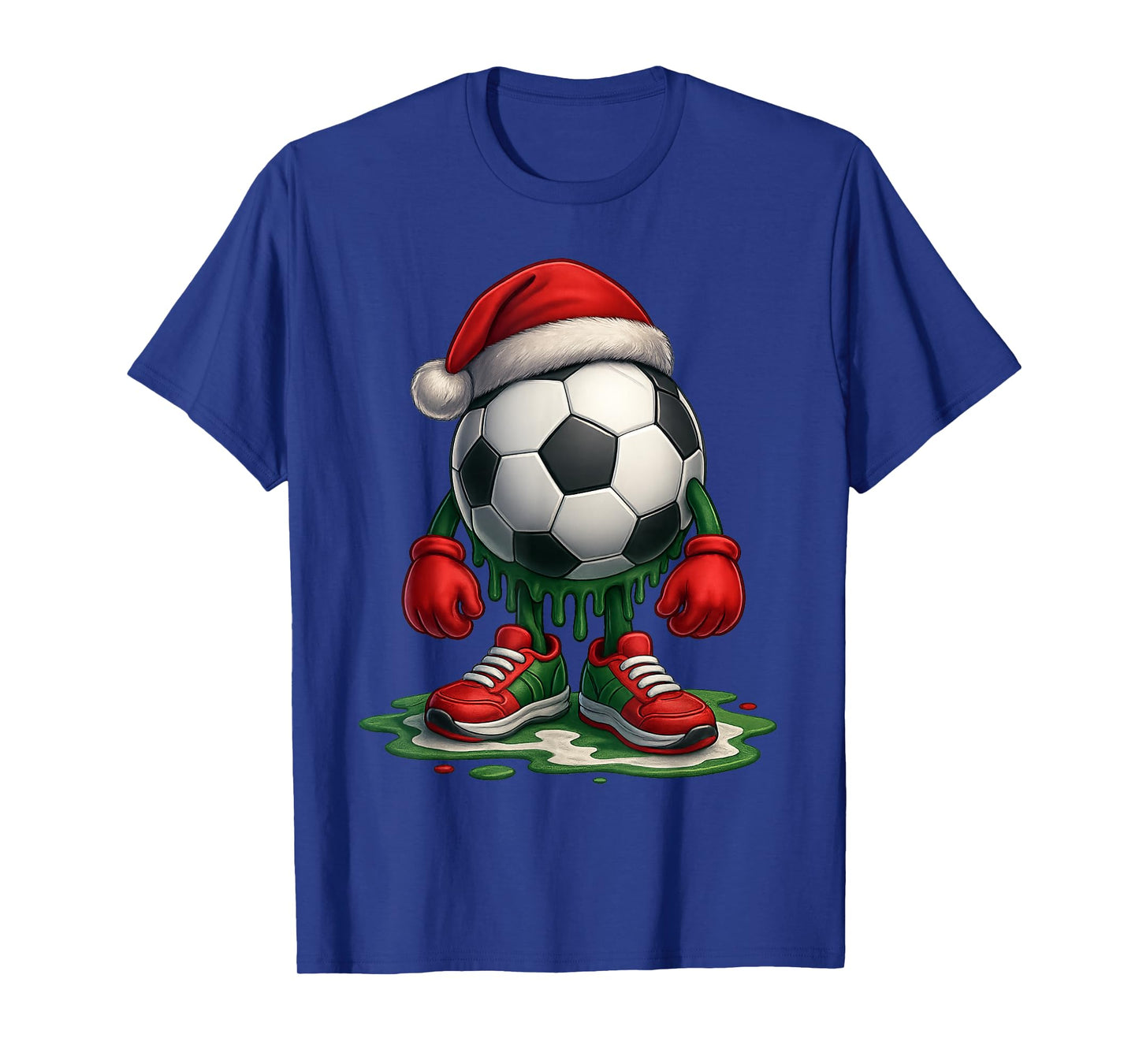 Ice Cream Soccer Drip Men Boys Christmas Tee Gamer Football T-Shirt