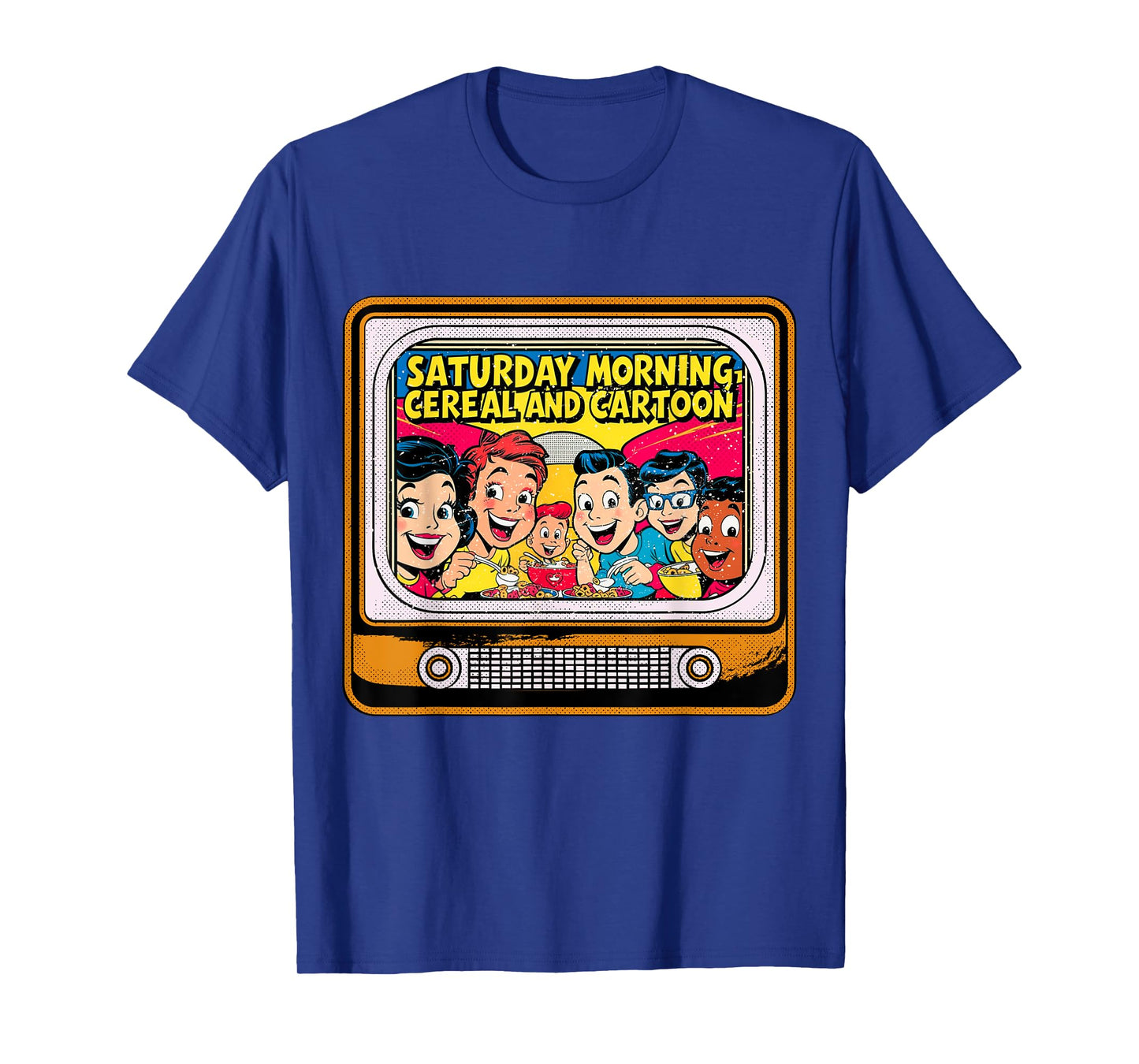 80s 90s Retro Kid Saturday Mornings Cereal And Cartoons T-Shirt