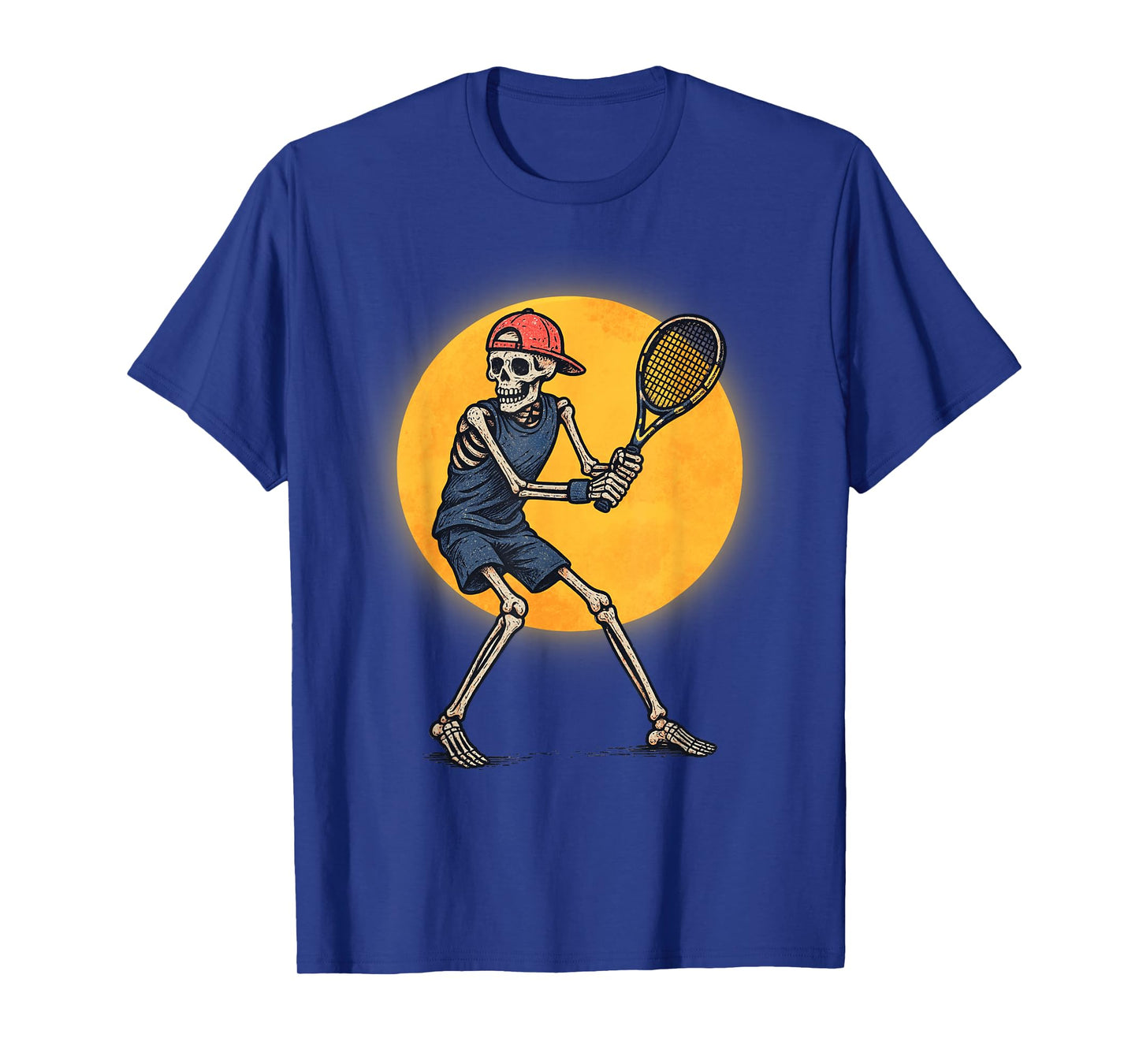 Vintage Halloween Skeleton Tennis Funny Spooky Costume T-Shirt
