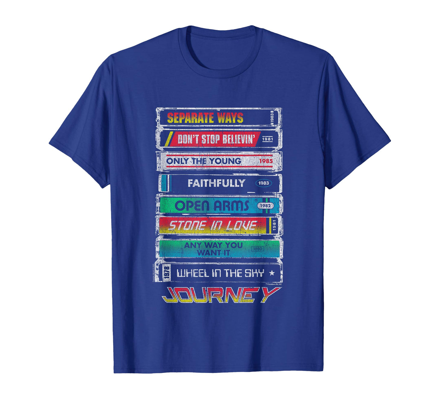 Journey Iconic Tape Deck Hits Retro Vintage Chest Poster T-Shirt