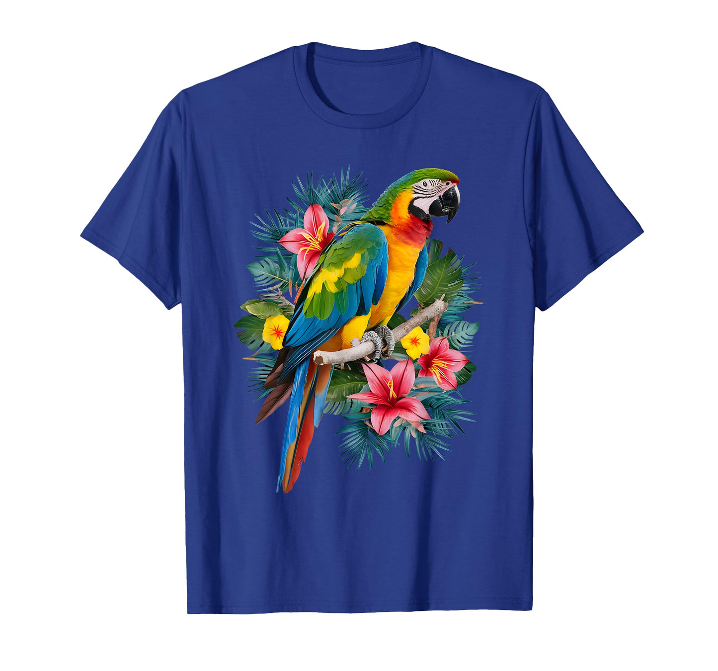 Parrot In Tropical Summer Flower Women Cockatiel Bird T-Shirt