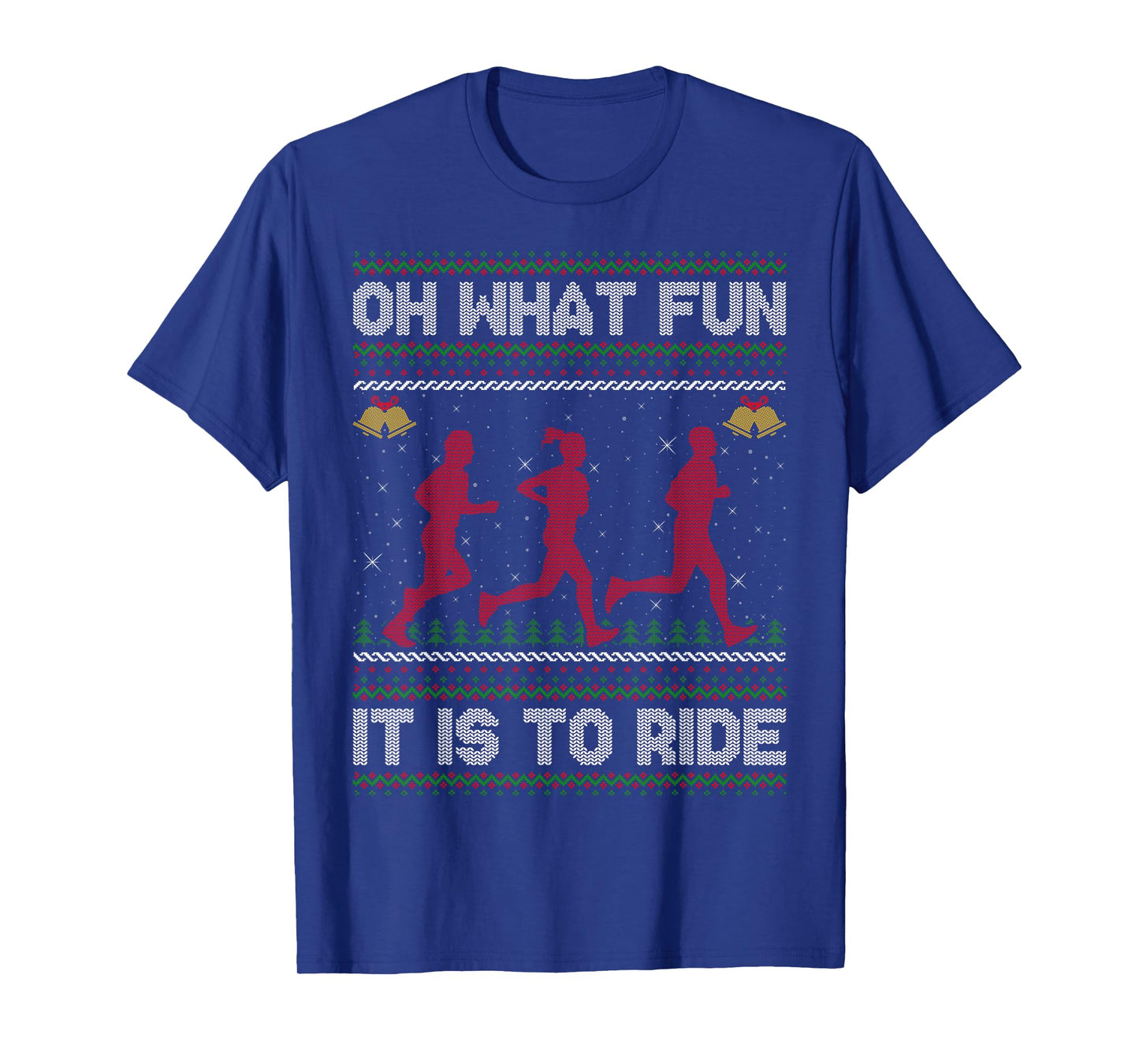 Oh What Fun It is to Run Ugly Christmas Sweater Running Xmas T-Shirt