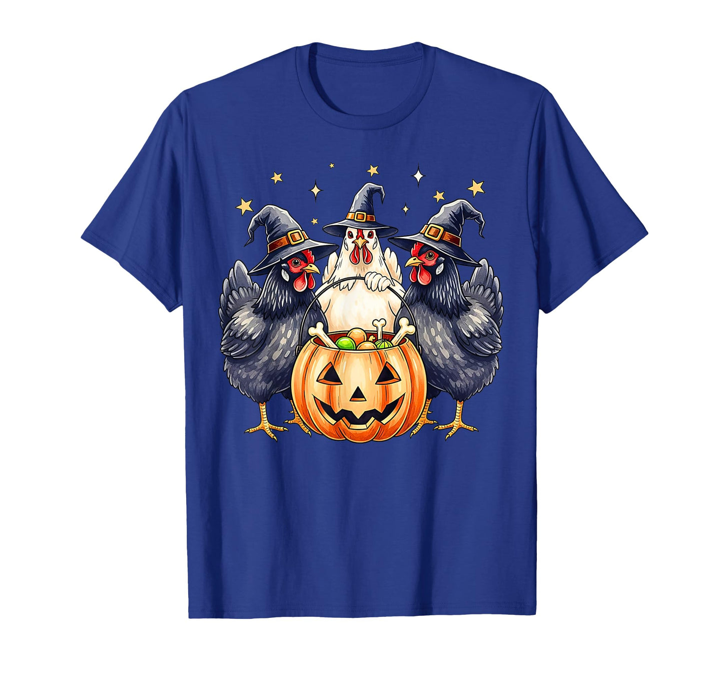 Retro Witchy Halloween Costume Pumpkin Chicken Fall T-Shirt