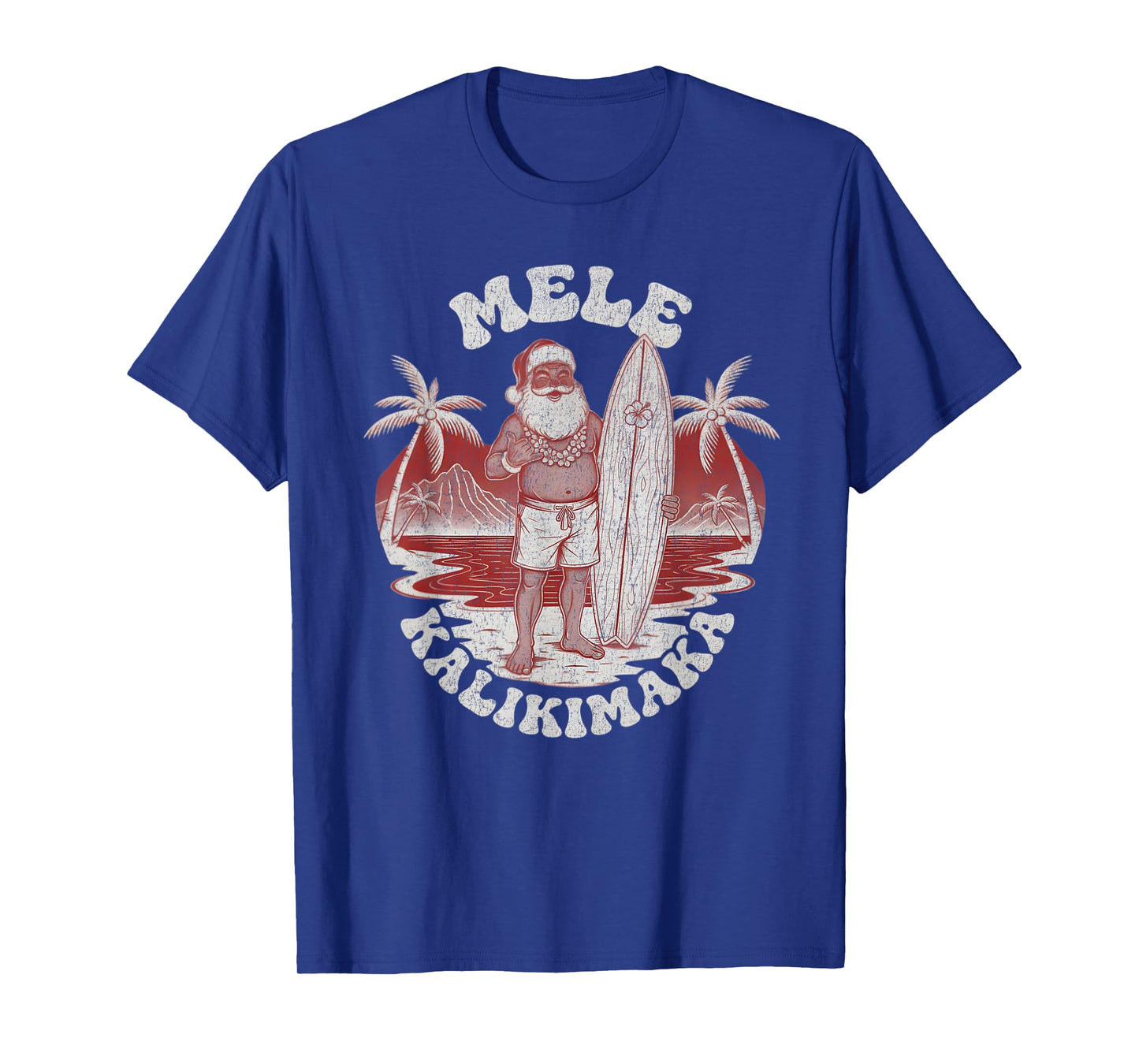 Mele Kalikimaka Christmas Shirt Hawaii Holiday Surfing Santa T-Shirt