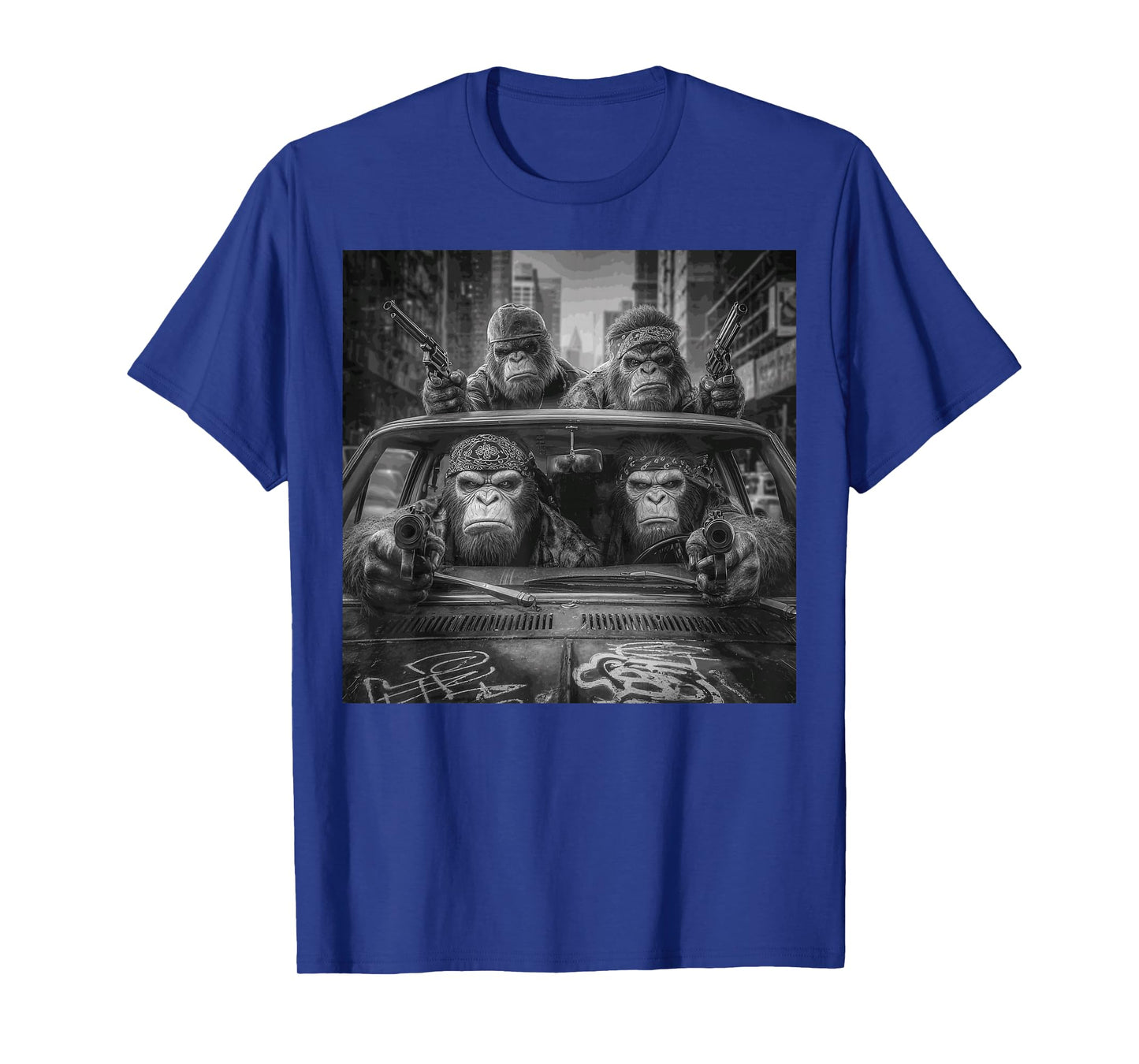 Funny Graphic Bigfoot Sasquatch Gangster Adult Funny T-Shirt