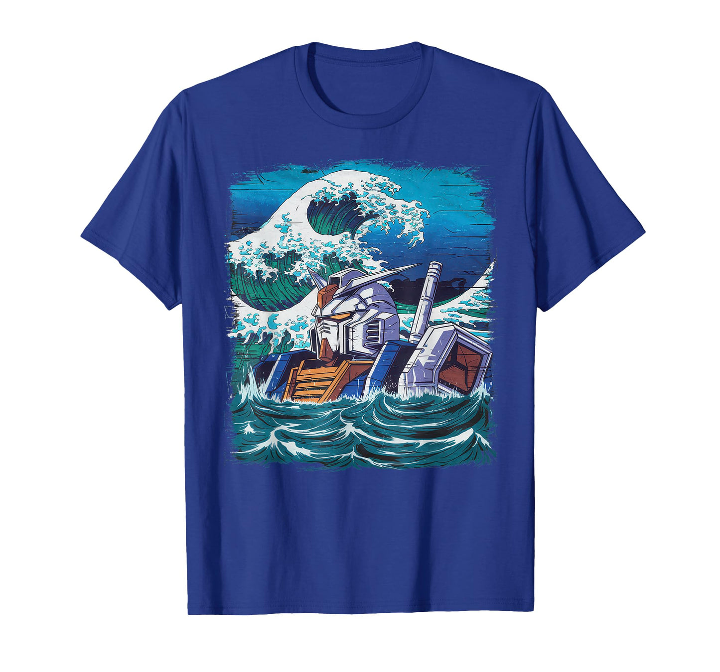 Mecha Tshirt Japanese Mecha Robot Head Anime Art Ukiyo-E T-Shirt