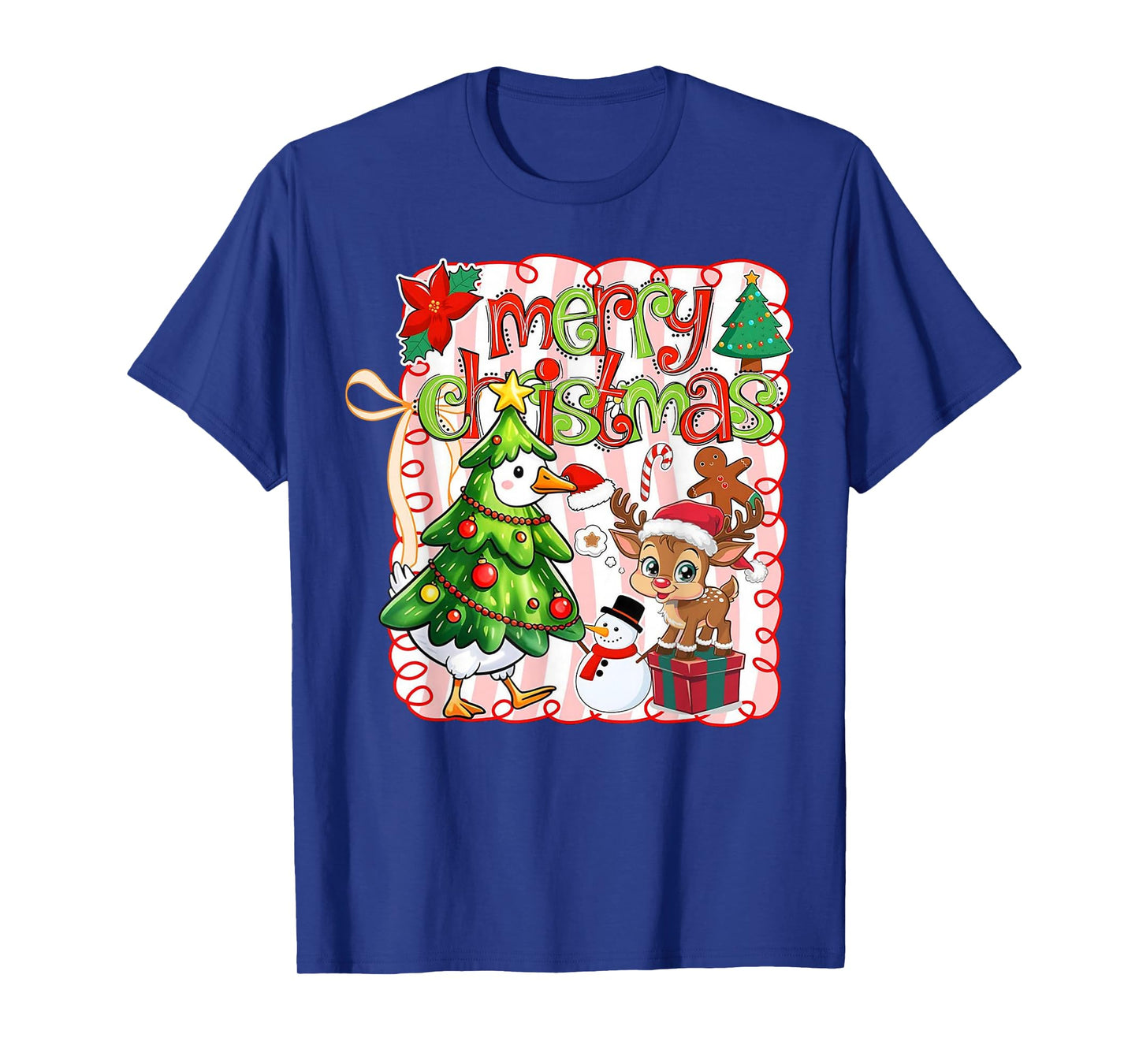 Funny Mery Christmas Goose Vintage Retro Mens Womans Kids T-Shirt