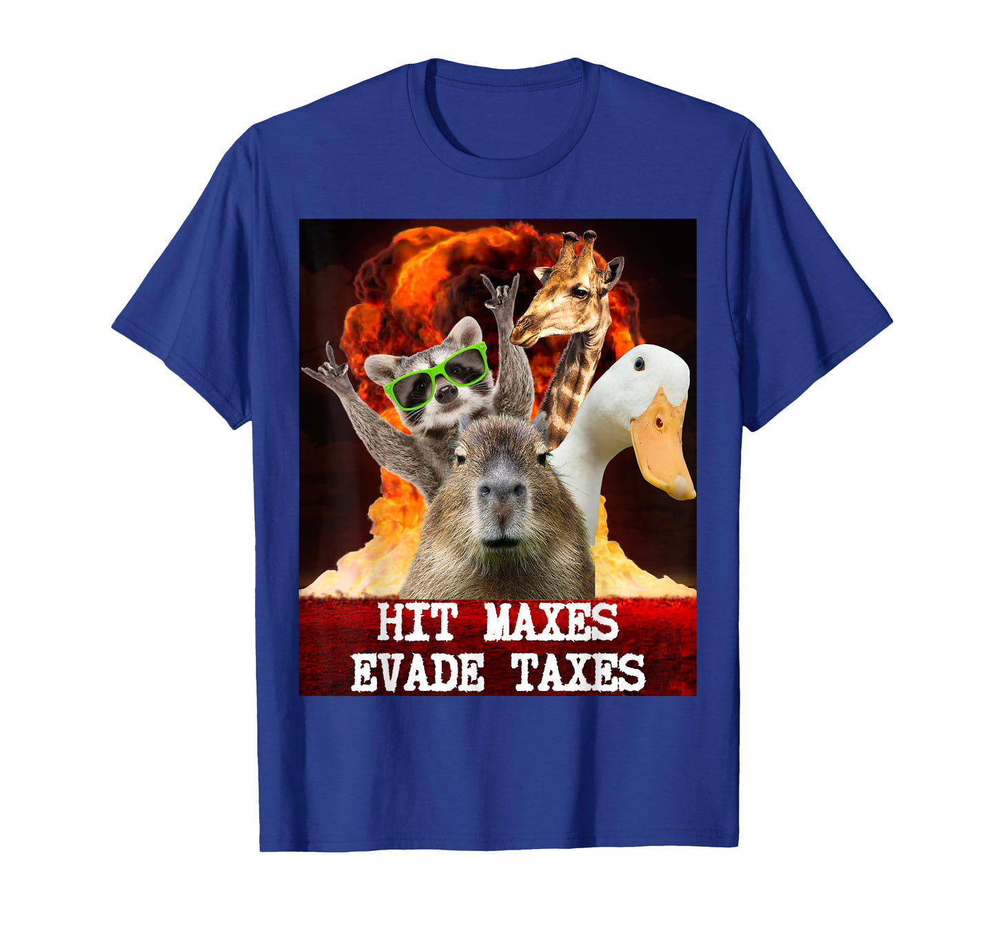 Funny Gym Weightlifting Hit Maxes Evade Taxes Workout Meme T-Shirt