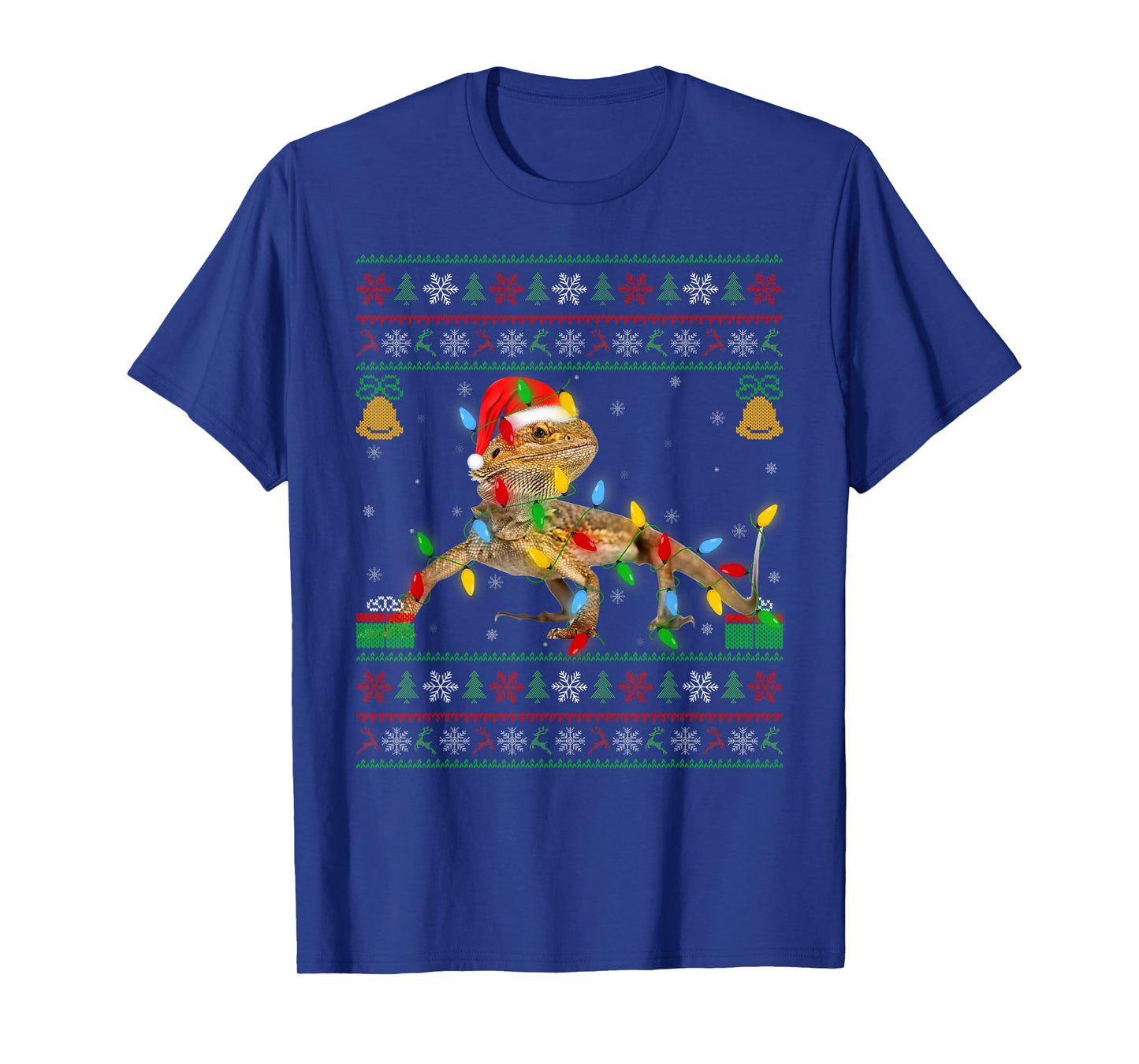 Bearded Dragon Christmas Lights Ugly Xmas Sweaters Santa T-Shirt