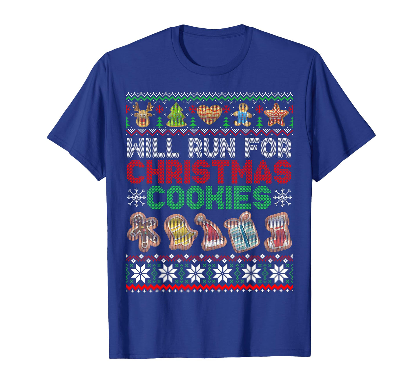 Will Run For Christmas Cookies Workout Running Xmas Runners T-Shirt