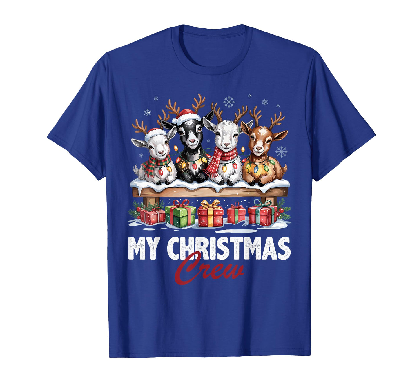 Goat Christmas Crew Cute Animal Lovers Funny Holiday Pajama T-Shirt