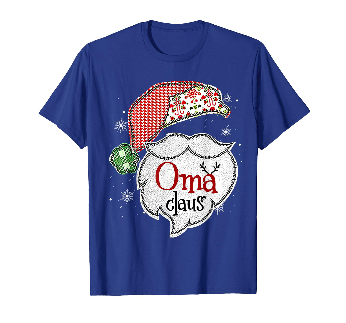 Oma Claus Christmas Lights Pajama Family Matching T-Shirt