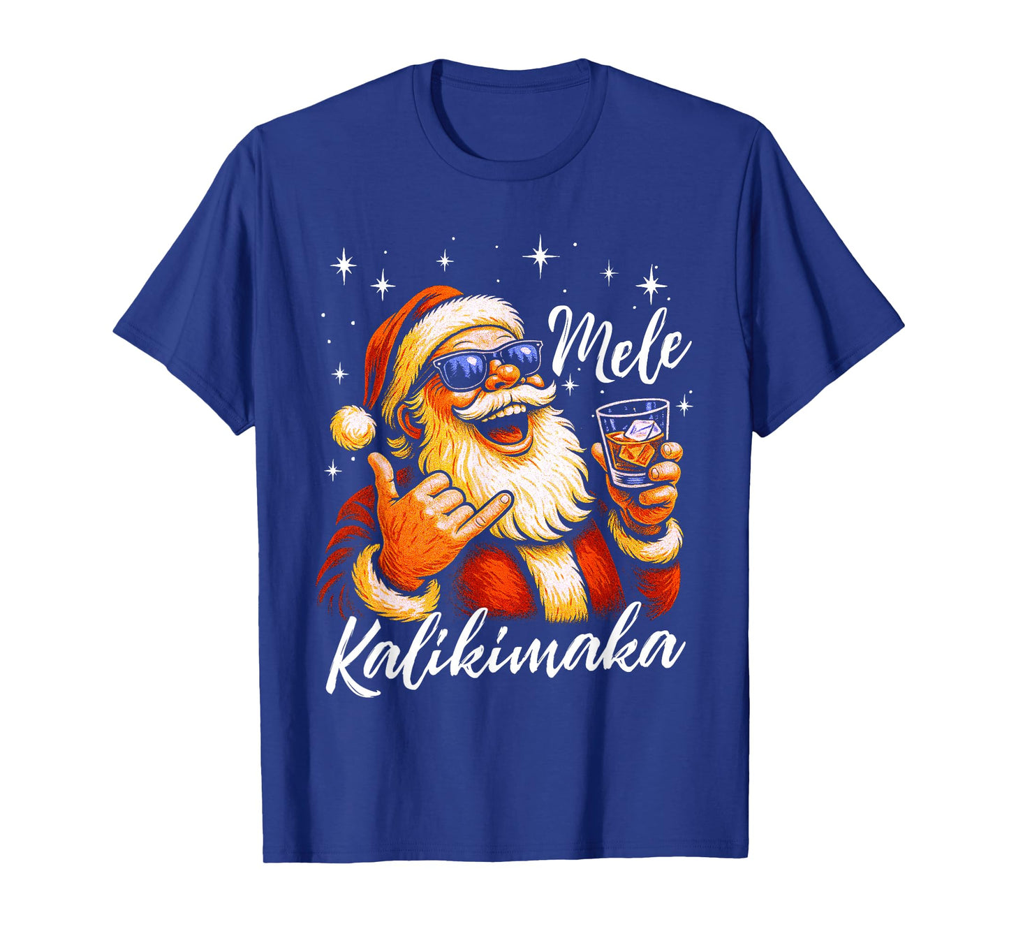 Retro Mele Kalikimaka Hawaiian Christmas Party Santa Shaka T-Shirt