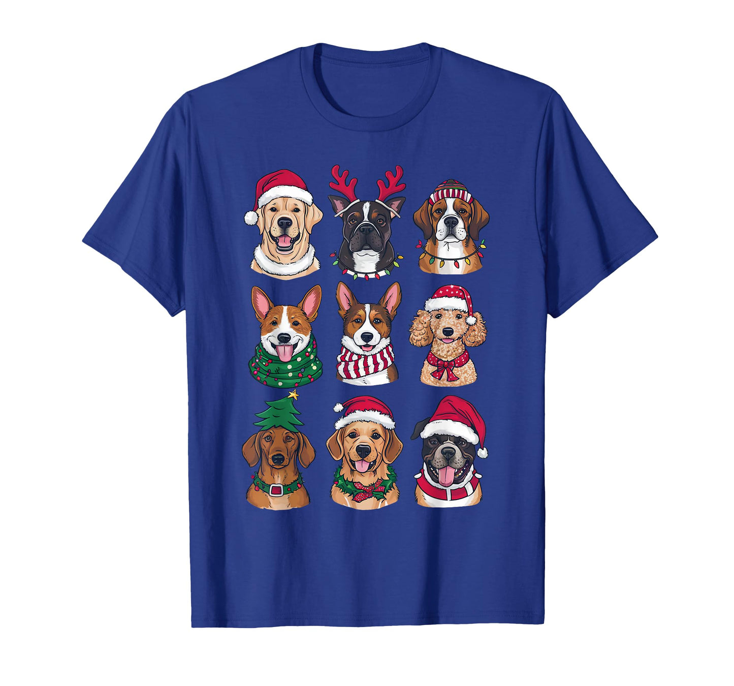 Merry Woofmas Cute Festive Dogs Christmas Holiday Men Women T-Shirt