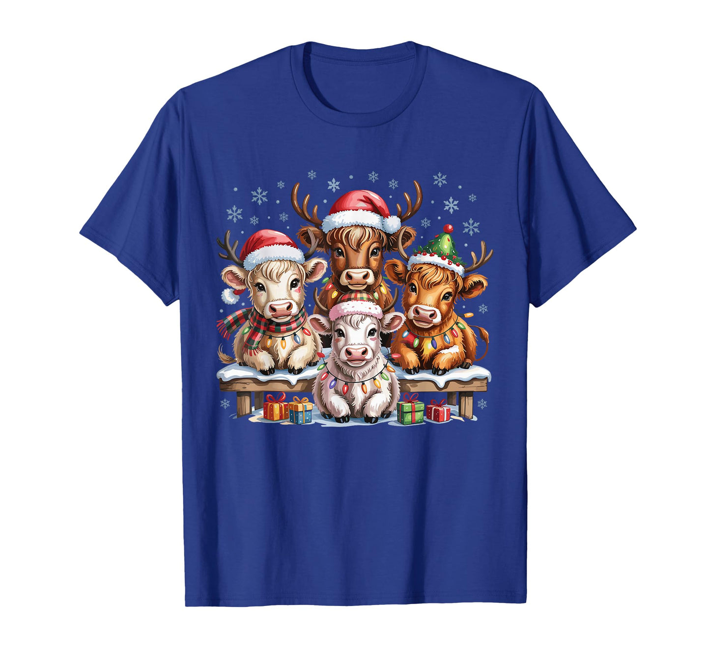 Cow Christmas Cute Farm Animal Lovers Funny Holiday Pajamas T-Shirt