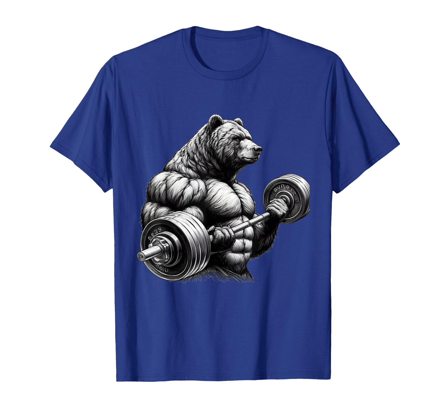 Funny Teddy Bear Lifting Weights Gym Workout Animal T-Shirt