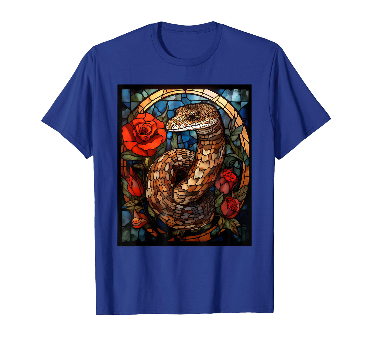 Stained Glass Style Western Diamondback Rattlesnake T-Shirt