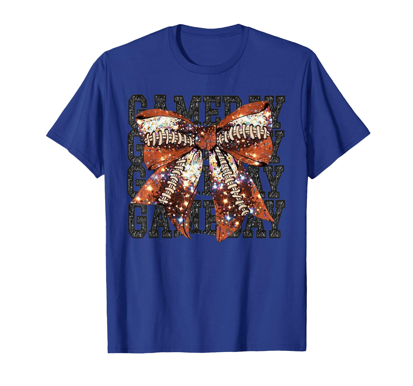 Game Day Football Bling Bling Football Lover Coquette Bow T-Shirt