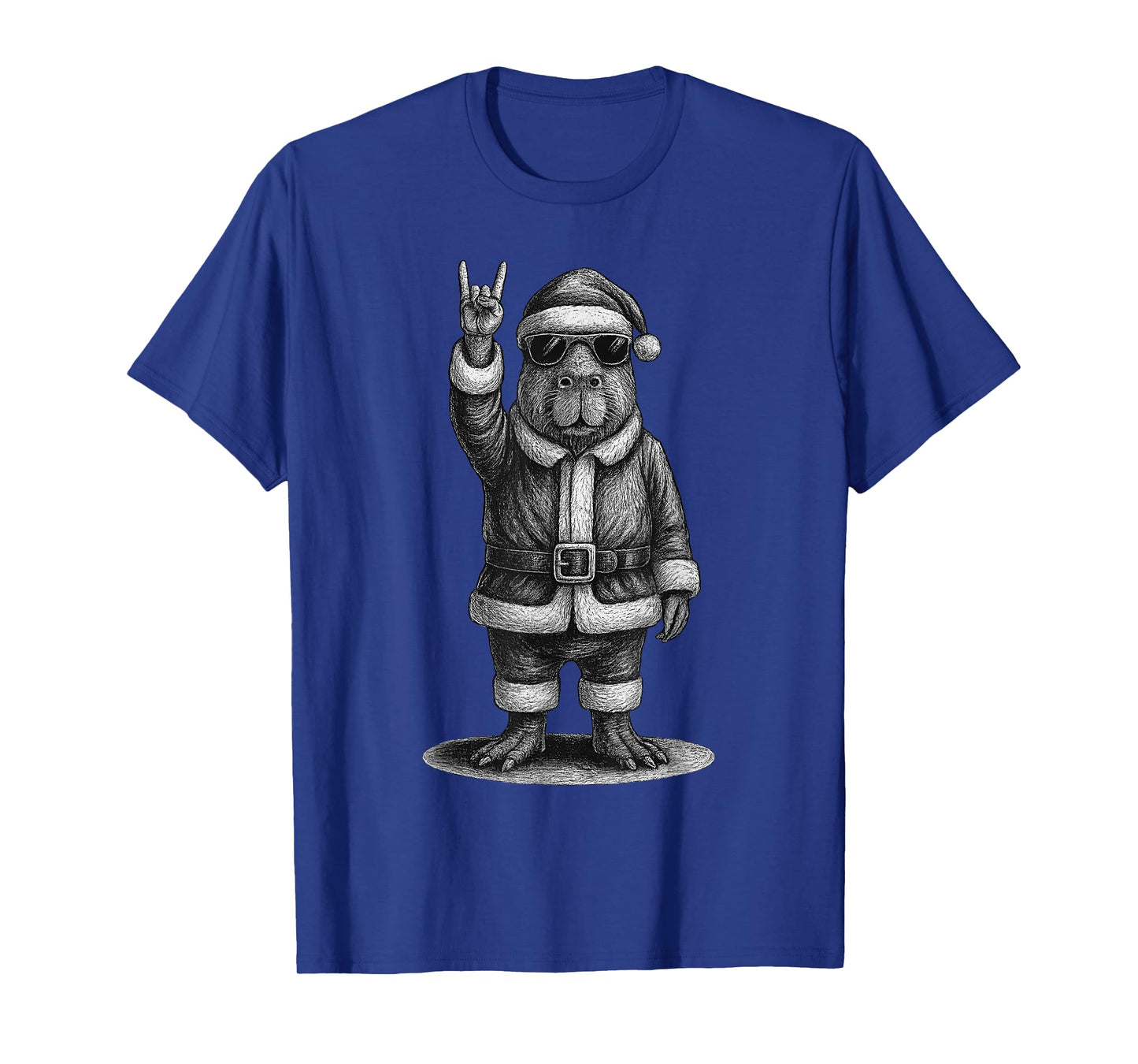 Capybara Rock Music Christmas Animal Lover T-Shirt
