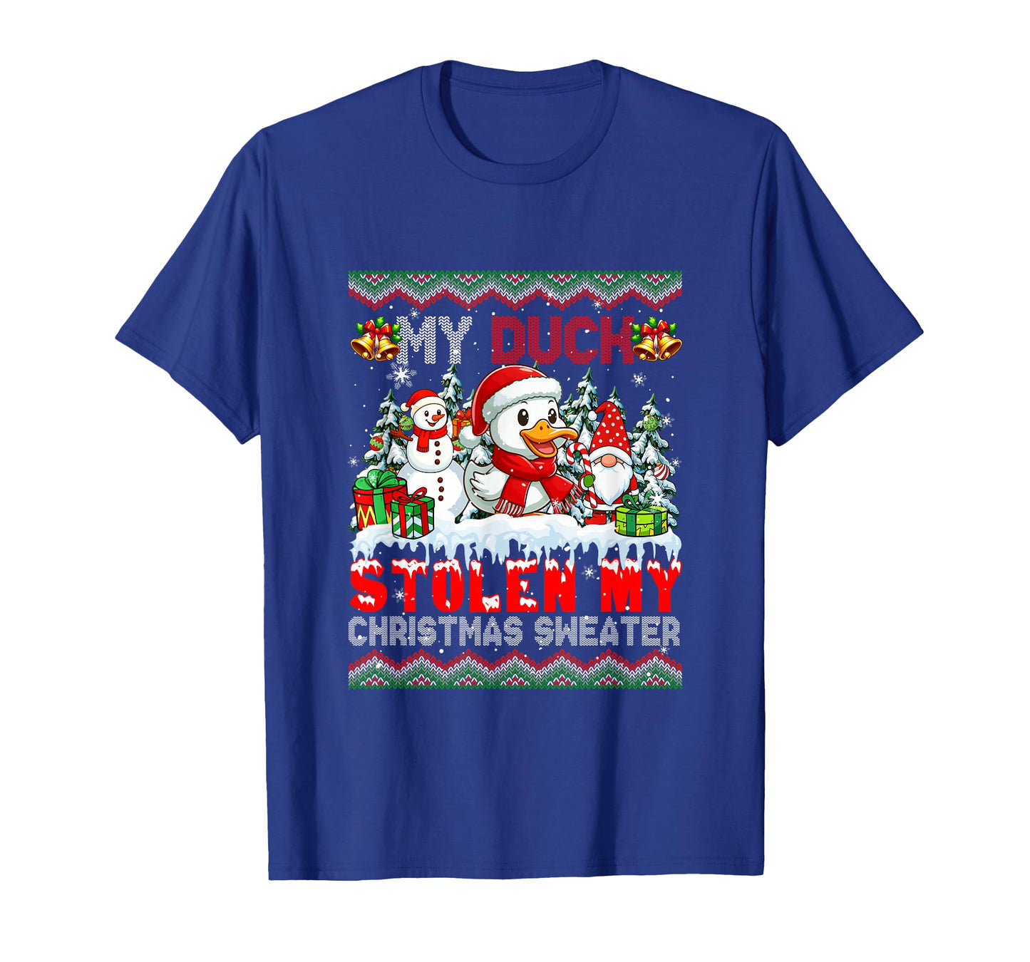 My Duck Stolen My Christmas Sweater Santa Dog Gnome T-Shirt