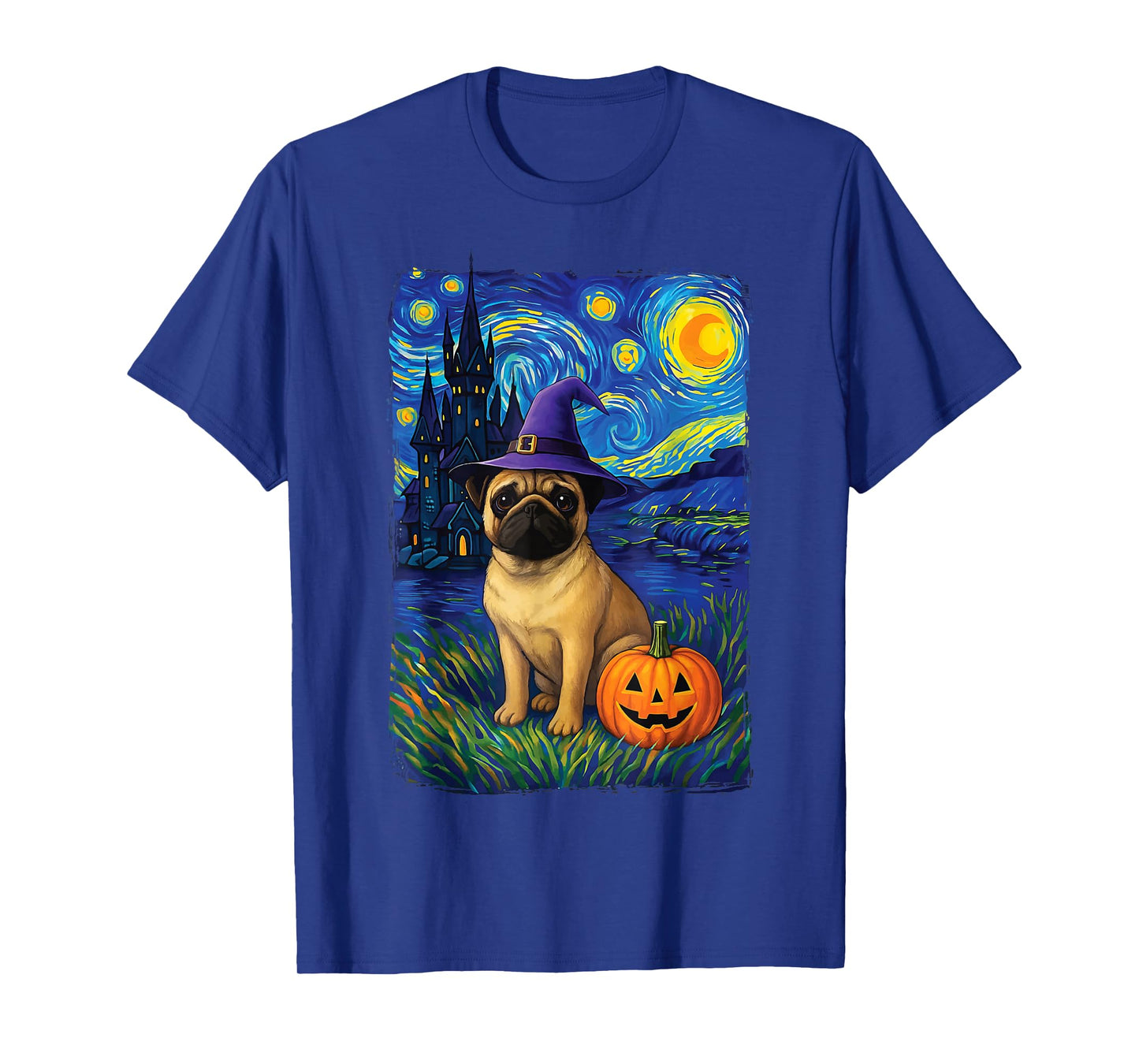 Pug Starry Night Halloween T-Shirt