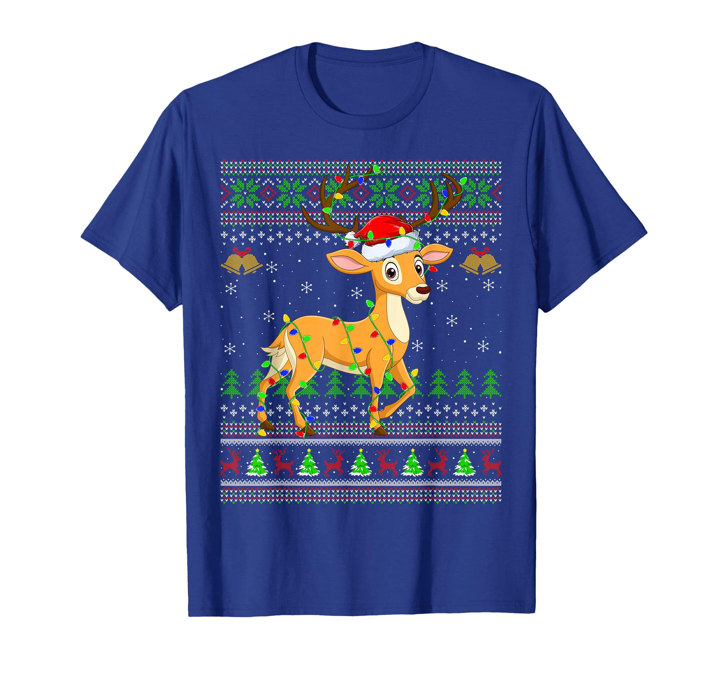 Deer Ugly Christmas Sweaters Holiday Santa Cute Xmas T-Shirt