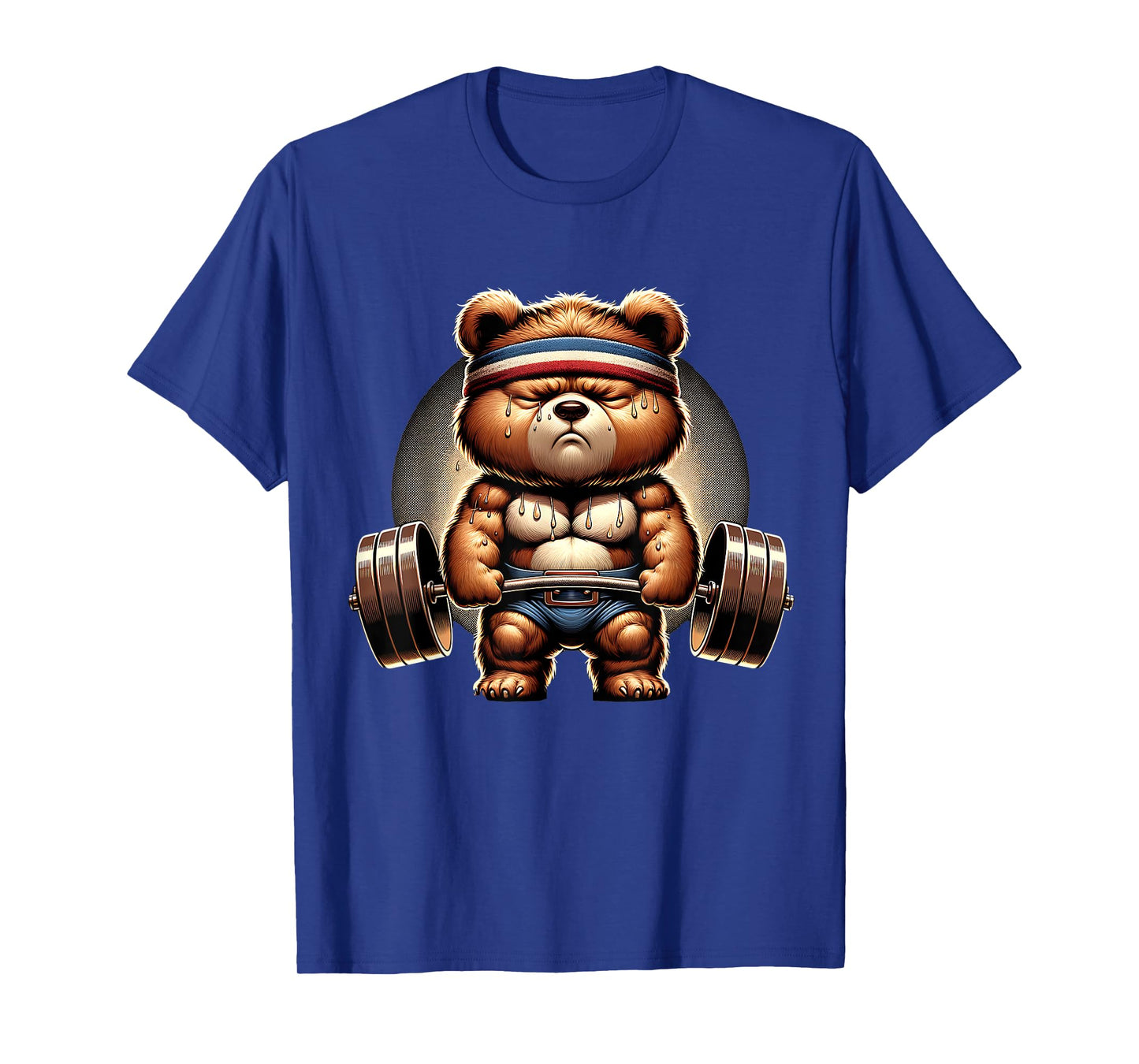 Bear Lifting Weights Workout Animal Gym Weightlifting T-Shirt