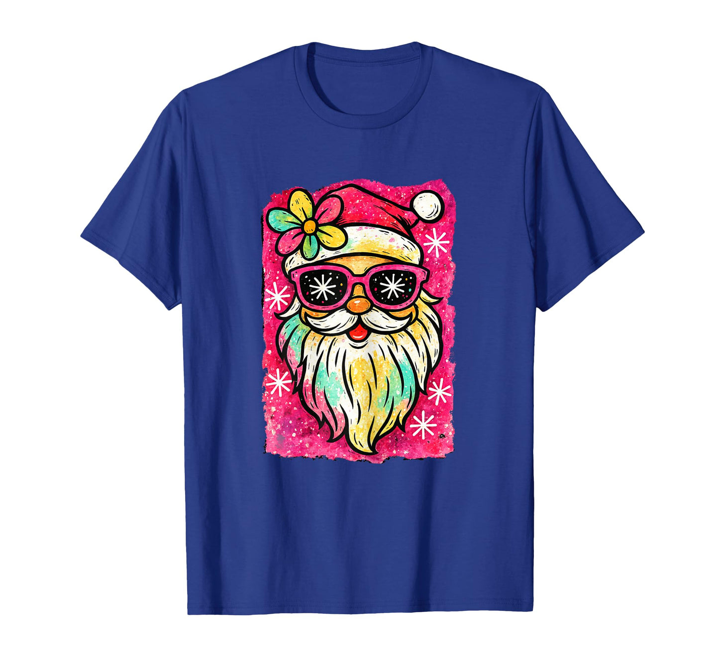 Coquette Pink Glass Santa Merry Christmas Women Girl Kids T-Shirt