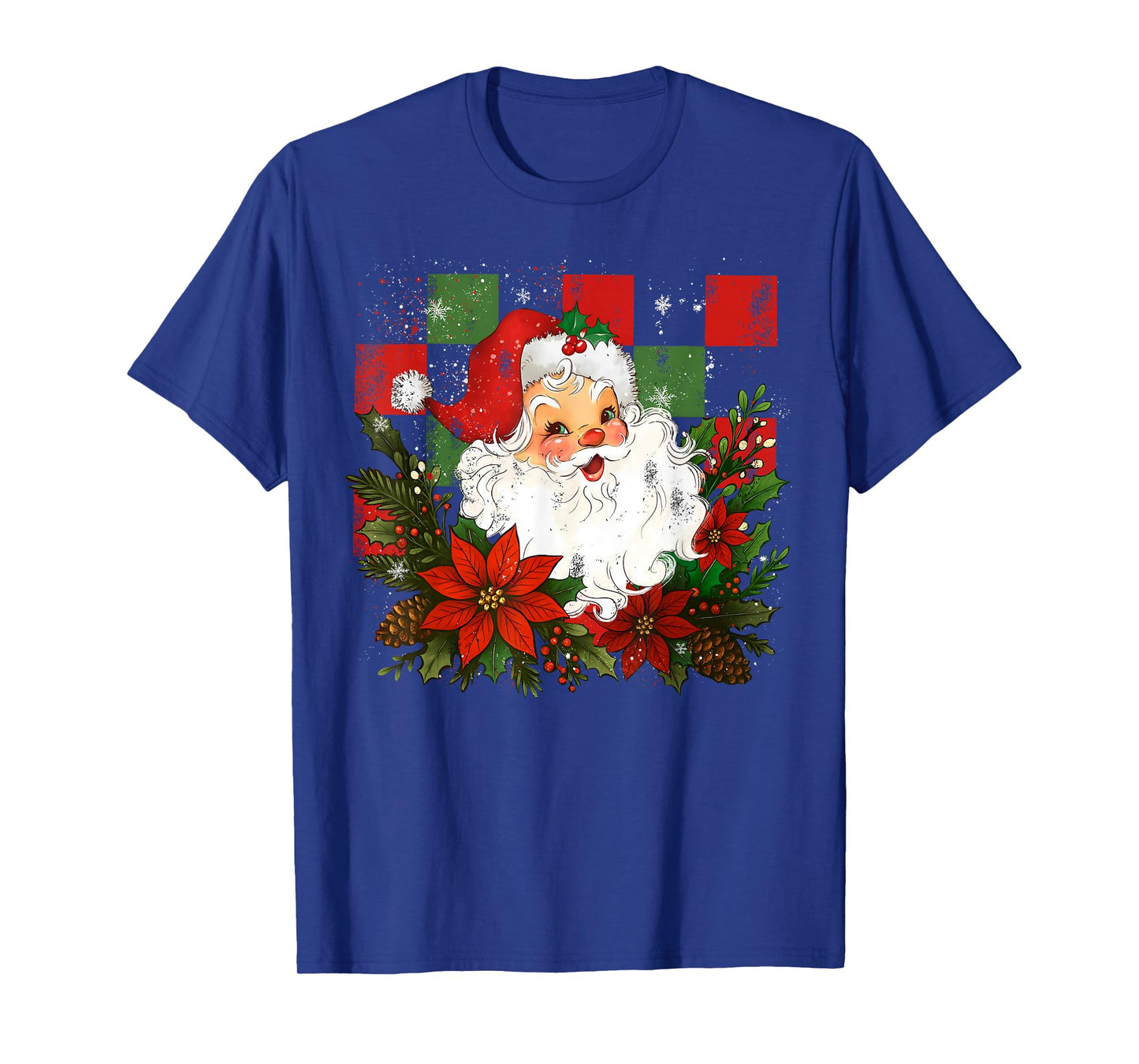 Santa Claus Merry Christmas Flower Family Pajamas Holiday T-Shirt