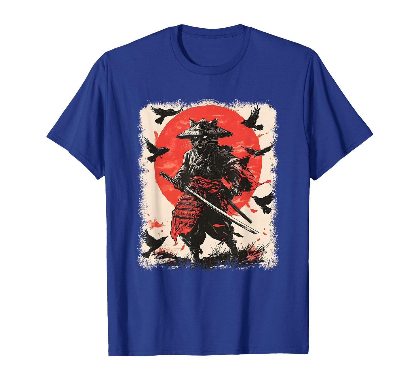 Samurai Cat, Japanese Warrior Art | Anime & Vintage Samurai T-Shirt