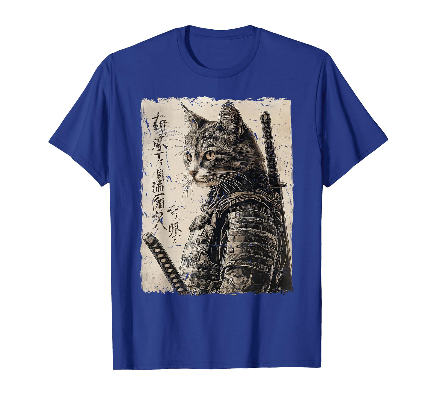 Samurai Cat Warrior Japanese Ukiyo-e Artwork Cat Samurai Men Women Girls Kids T-Shirt