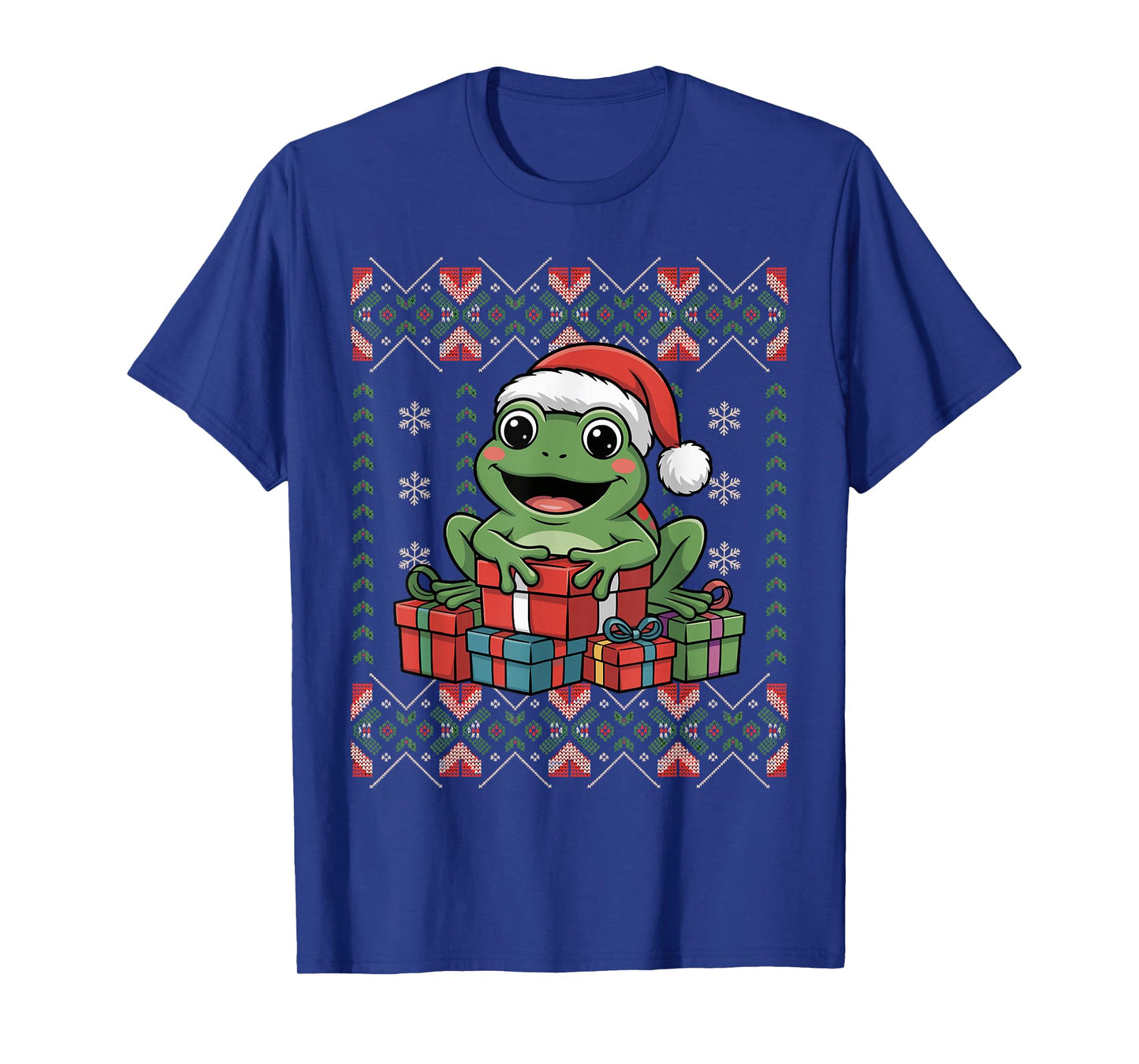 Santa Frog Christmas Ugly Sweater Funny Holiday Pajamas T-Shirt