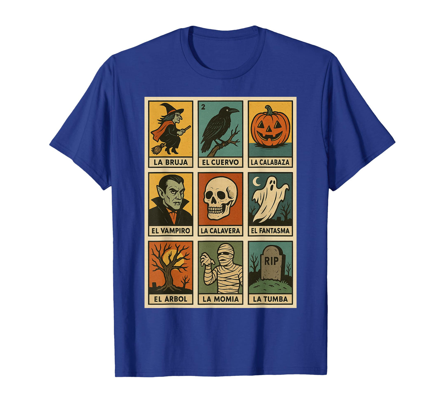 Vintage Lottery Halloween Cards Spooky Mexican Style Design T-Shirt