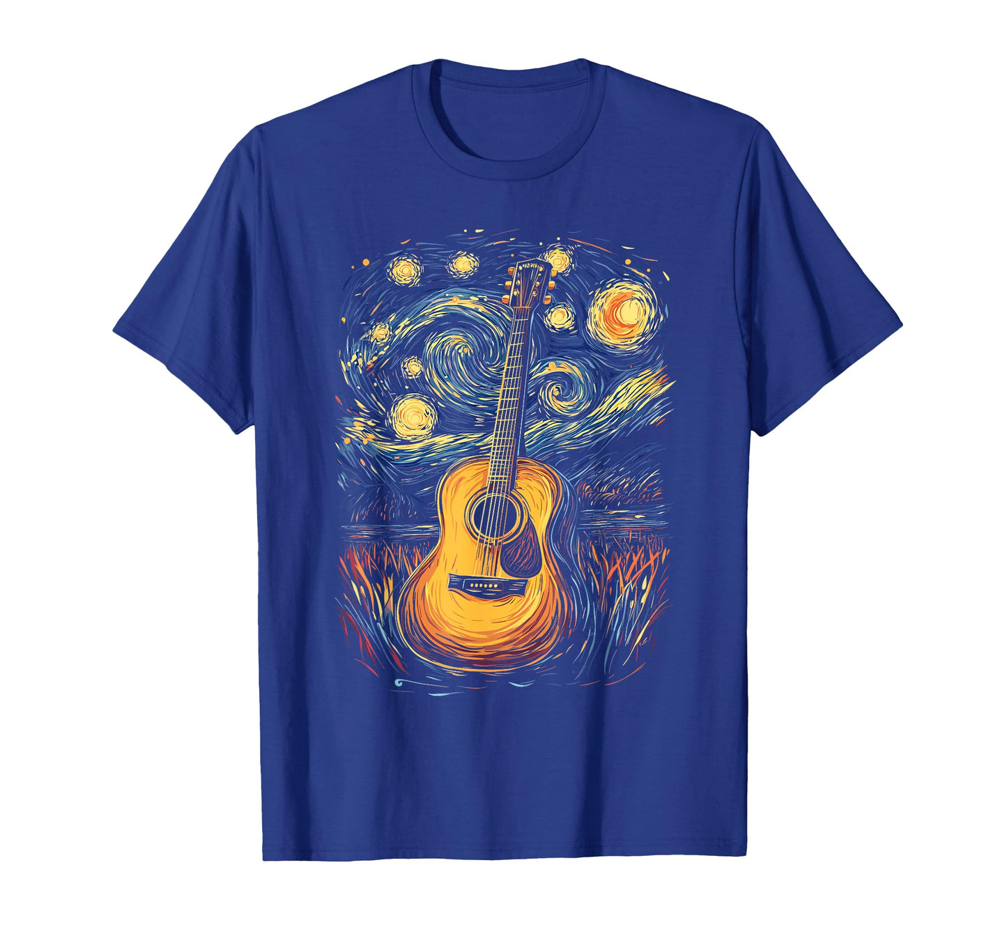 Starry Night Inspired Acoustic Guitar T-Shirt